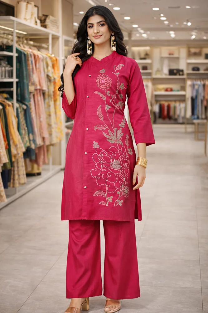 Rani Pink Embroidered